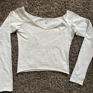 Brandy Melville Off-White Long Sleeve Top